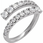 14K Gold Double Row Diamond Bypass Ring – 0.90 ctw